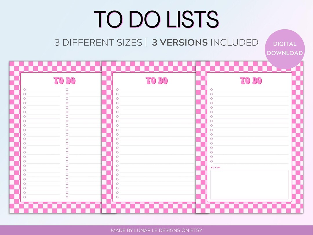 To Do List Printable Pink to Do List Tasks List Template - Etsy