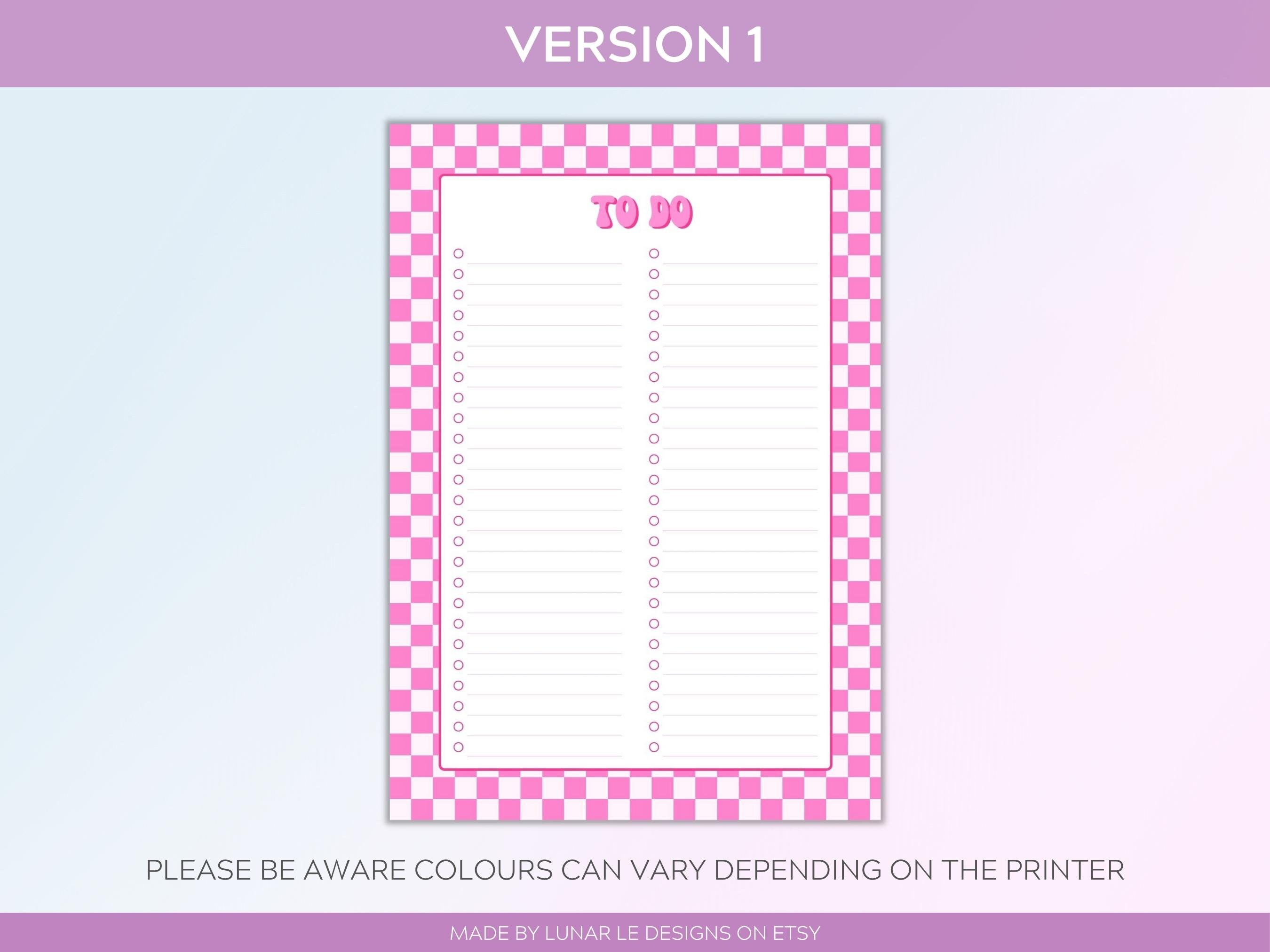 To Do List Printable Pink to Do List Tasks List Template - Etsy