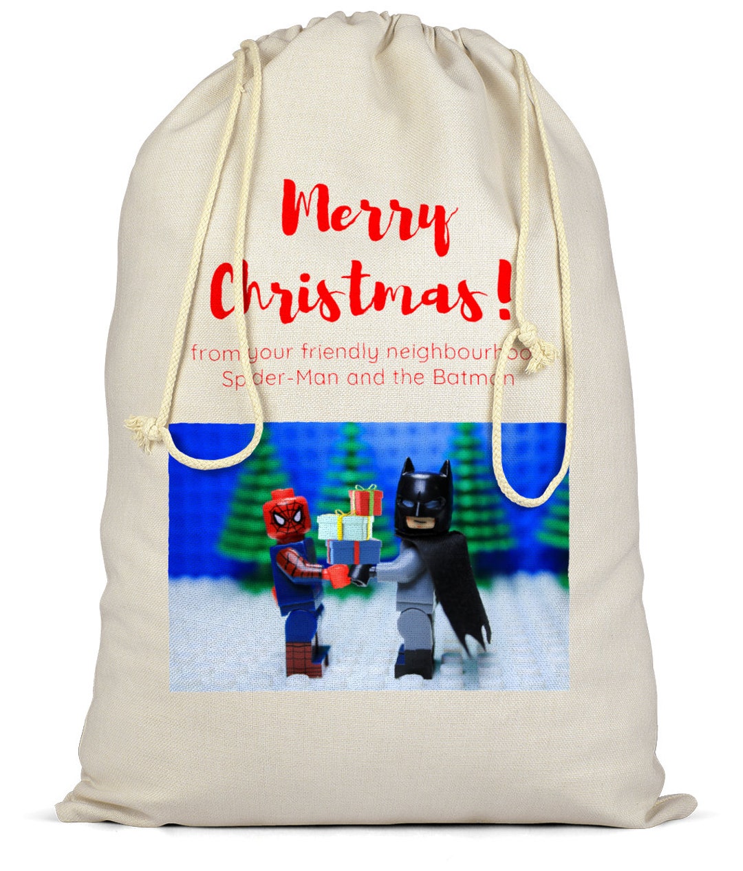 Marvel DC Spider man Batman Christmas Cotton Santa Sack Etsy marvel-dc-spider-man-batman-christmas-cotton-santa-sack-etsy