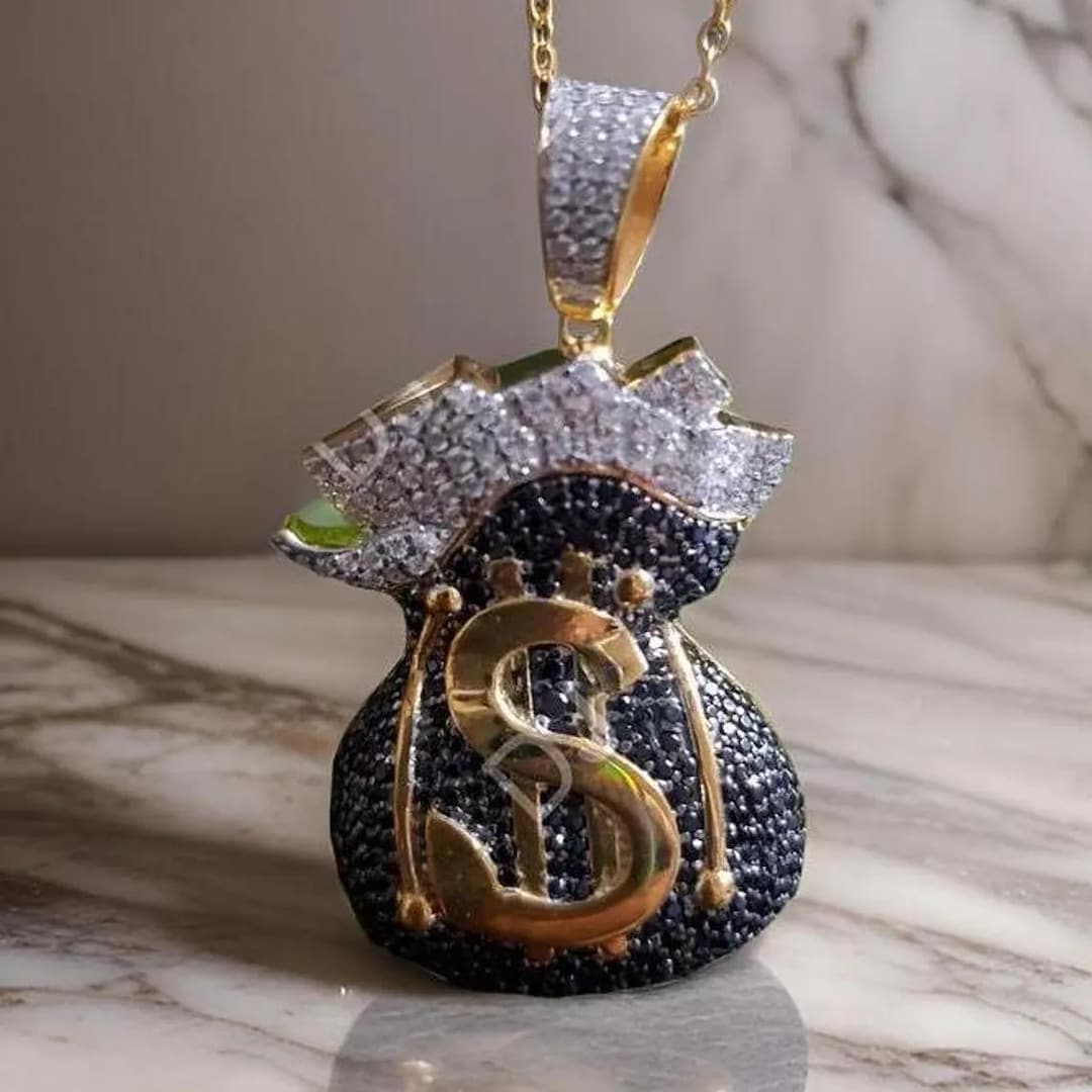 14k YG Money Bag Pendant