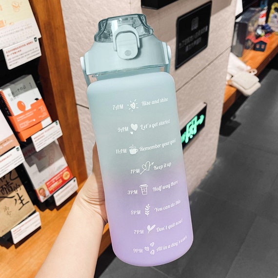 2 Liter Sports Water Bottle With Straw Men Women Fitness Water Bottles  Outdoor Cold Water Bottlesc With Time Marker Drinkware