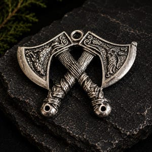 Pendentif en acier inoxydable | Pendentif hache viking | Croix Dragon Aigle Arbre de vie Viking Boussole Thor Marteau Ange Chien Guitare Evil Eye Bijoux