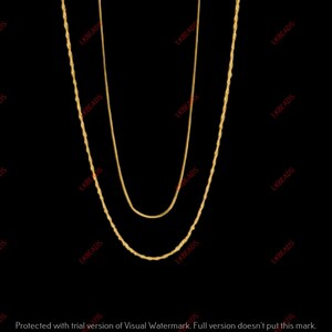Handmade Sterling Silver Duo Twist Chain Necklace: Minimalist Gold Finish