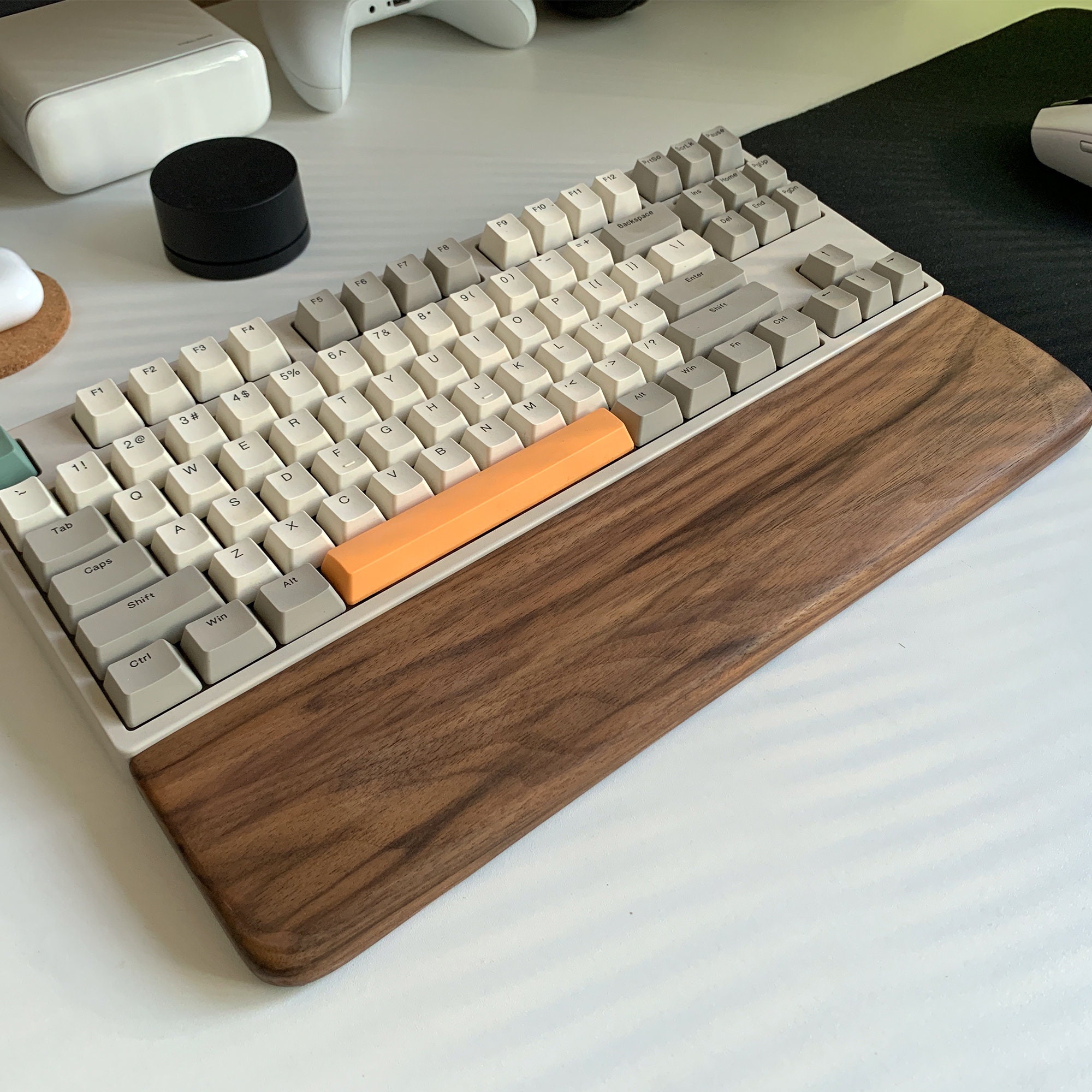 Walnut Wood Keyboard Wrist Rest, Beech Wood Mouse Wrist Pad 