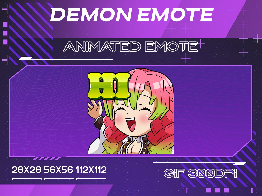 Hello Demon Face Demon Girl Anime Hi Animated Emote Hello Demon Girl Anime - Etsy Australia