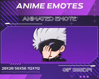 Facepalm Anime Manga JJK Magic Boy Animated Emote, Facepalm JJK Animated Youtube Discord Emote, Facepalm JJK Anime Animated Emote For Gamer