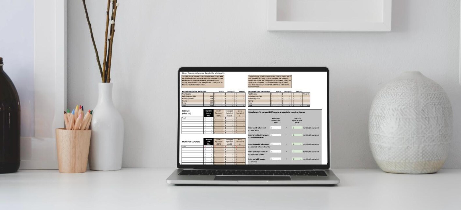 Easy Budget Planner for Google Sheets and Excel - Weekly, Biweekly ...