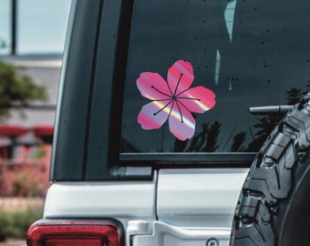 Cherry Blossom Sakura Flower Spring Anime Kawaii Cute Car Floral Mirror Decal Decor Custom Vinyl Sticker Handmade Original Design Waterproof