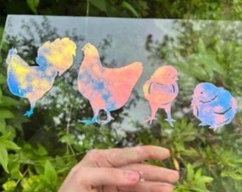 Chicken Family Decal Farmhouse Farm Life Cute Family Sticker Waterproof Vinyl Decal For Cars Water Bottles Laptop