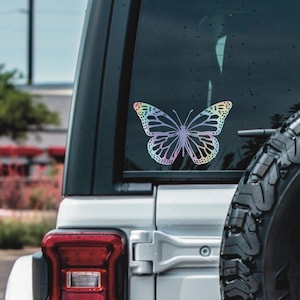Free Shipping Butterfly Girly Decal Nature waterproof Vinyl Decal For Cars Water Bottles Laptop Holographic 14 Colors Sticker Handmade