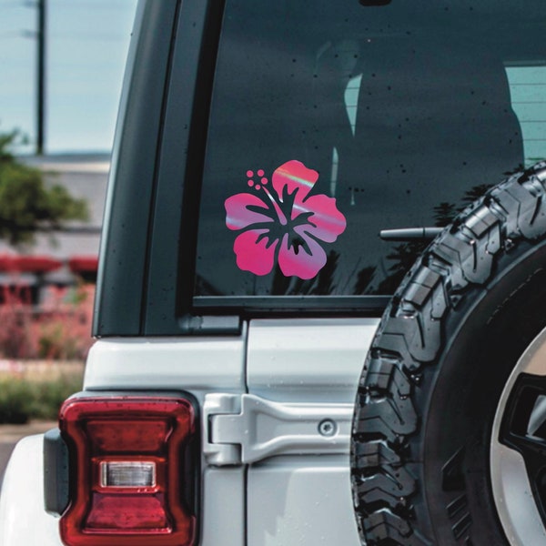 Free Shipping Hibiscus Island Girl Coconut Girl Surfer Hawaii Jeep Waterproof Vinyl Decal For Cars Water Bottles Laptop