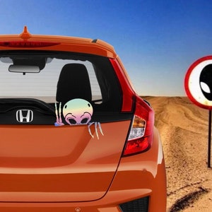 Alien Ufo Space Lovers Gift Area 51 Halloween Fall Conspiracy Peace Love Nature Waterproof Vinyl Decal For Cars Water Bottles Laptop