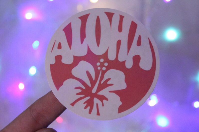 Aloha Hawaii Tropical Coconut Girl Aesthetic Hippie Waterproof Vinyl