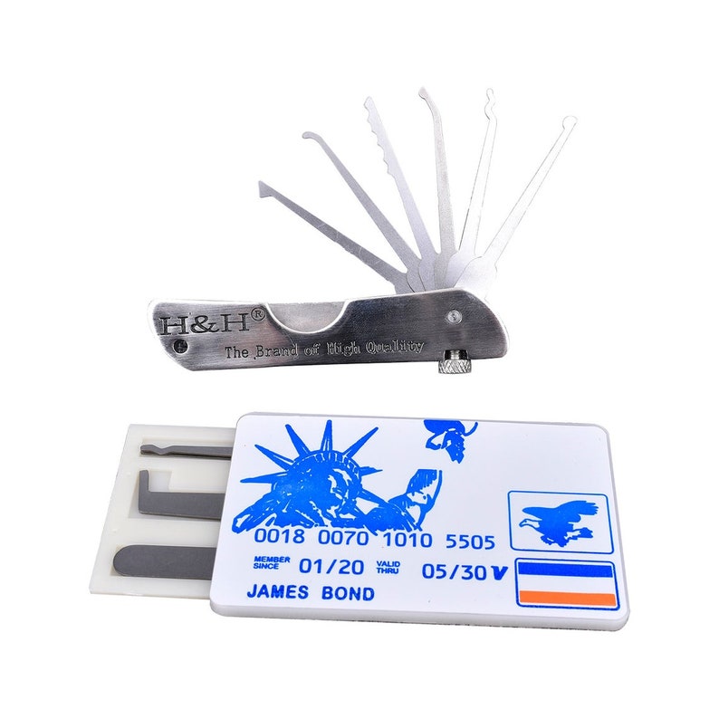 Credit Card Lock Lock Picking Set Fold Lock Pick Tool Etsy