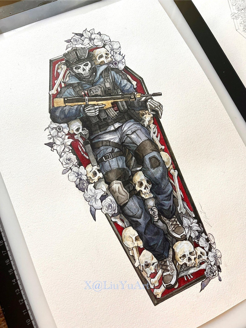 Cod Joseph Riley Original Painting Collection Call of Duty Cod Simon Riley Ghost, Soap ...