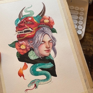 Apex Legends Wraith Demon's Whisper fan art pintura acuarela Liu Yu Art, Original art work collection wall dacoration