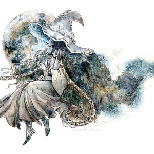 Elden Ring Ranni the Witch fan art watercolor Liu Yu Art, Original art work collection wall dacoration antique vintage painting A4 print