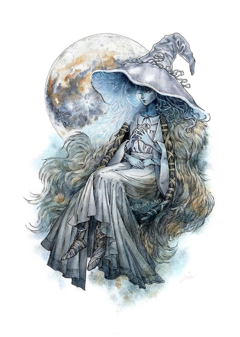Elden Ring Ranni the Witch A4 Print Fan Art Watercolor Painting Liu Yu ...