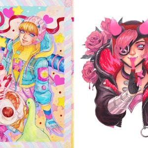 Apex Legends Wattson A4 Print Fan art acuarela pintura Liu Yu Art decoración de pared estilo ilustración habitación Cyberpunk kawaii voltaje