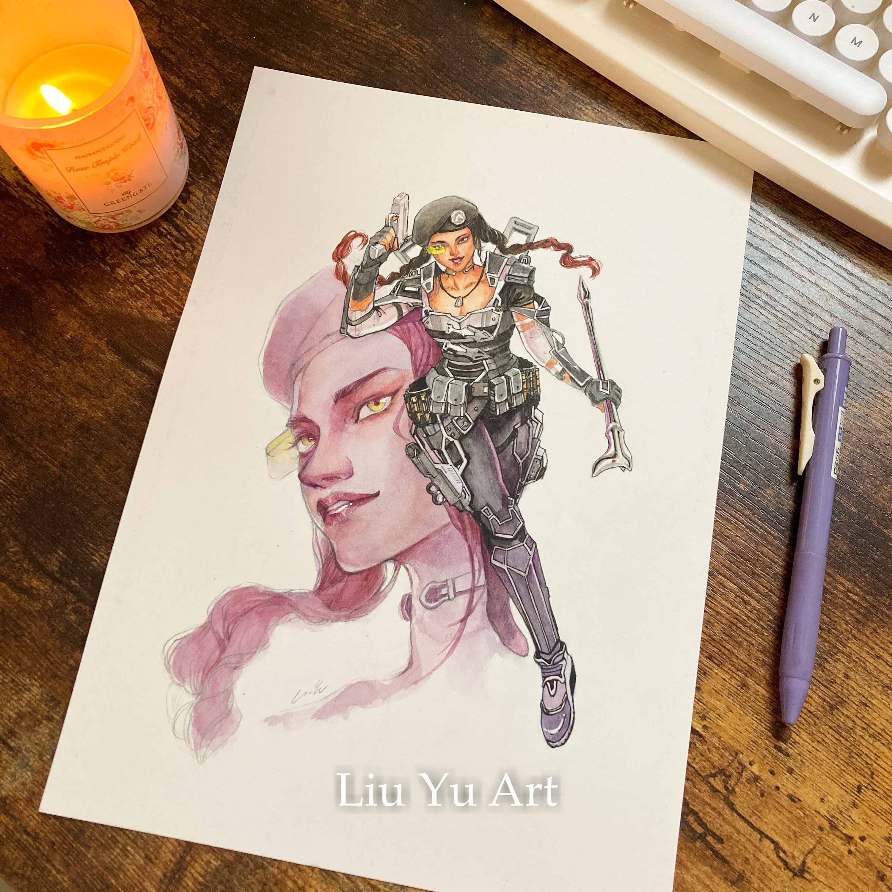 Apex Loba Arms Dealer Fan Art Watercolor Painting Liu Yu Art Etsy