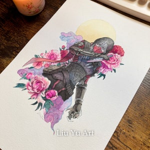 Apex Legends Wraith Rift Stalker fan art  painting watercolor Liu Yu Art, Original art work collection wall dacoration tatto design ninja