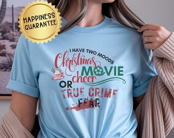 Christmas Movie & True Crime Tee: Unisex Holiday Graphic T-Shirt