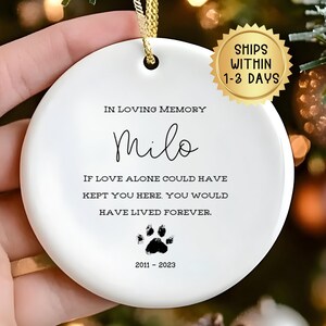 Personalized Pet Loss Memorial Ornament: Ceramic Star Keepsake