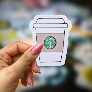 Coffee Lover Vinyl Stickers, Waterproof Decals, 2&quot;x2&quot;, Water Bottle Sticker, Laptop Sticker, Tumbler Sticker