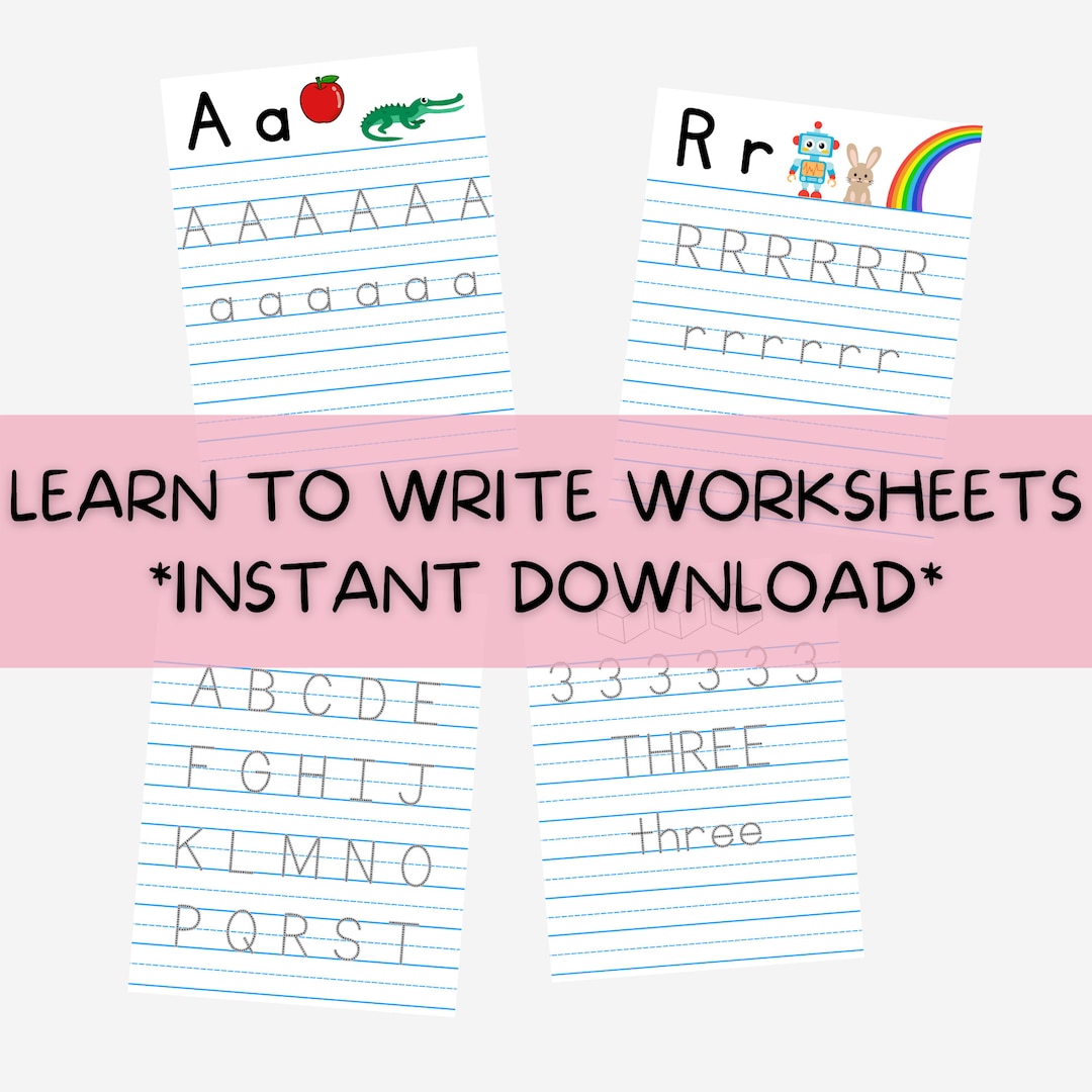 Learn to Write Printables INSTANT DOWNLOAD - Etsy