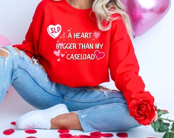 Felpa per logopedia di San Valentino, maglietta di San Valentino SLP, felpa SLP, maglietta SLP, maglietta per logopedia, regali SLP, logopedia