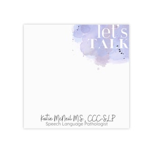 Personalized Speech Therapy Note Pads, SLP gifts, Speech therapy gifts, SLP graduation, Speech language pathology graduation