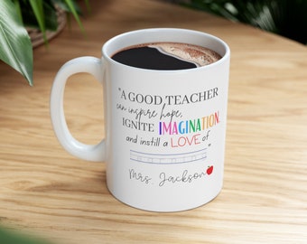 Personalized Teacher Mug, Teacher Gifts, Thank You Gift, End of School Gift, Teacher Appreciation Week, Teacher Appreciation Day 2024