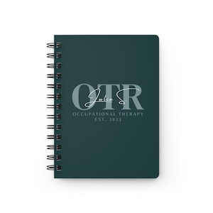 Green Occupational Therapist Notebook, Personalized Gift for Therapist, Occupational Therapy Notebook, Occupational Therapy Journal, OT Grad