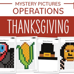 Thanksgiving Math Mystery Pictures Grade 2 Additions Subtractions