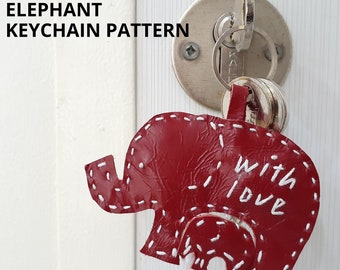 Patrón de llavero de elefante de cuero: Regalo cosido para mamá (patrón en PDF)