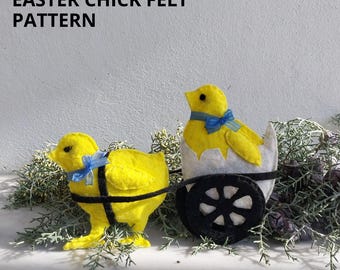 Patrón de peluche de fieltro de pollito de Pascua