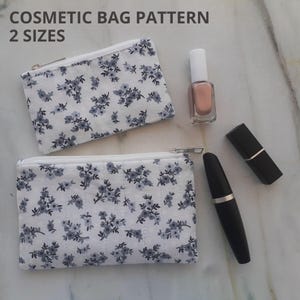 Patron de couture de trousse à cosmétiques, 2 tailles, trousse de toilette matelassée