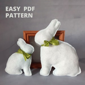 Bunny sewing pattern, stuffed animal sewing pattern