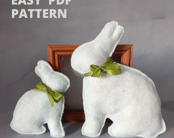 Bunny sewing pattern, stuffed animal sewing pattern