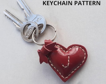 Patrón PDF para coser un llavero de corazón de cuero / Regalo para el Día de la Madre / Videotutorial