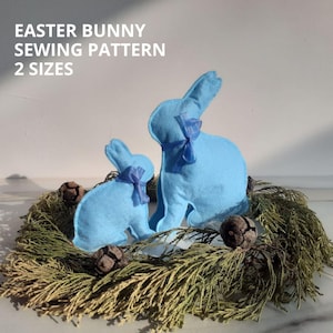 DIY Easter Bunny, PDF sewing pattern, sitting bunny pattern