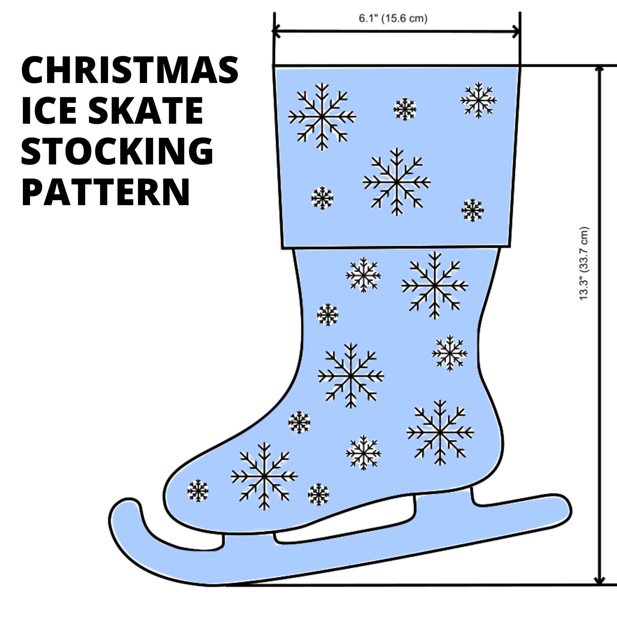 Stocking Template Ice Rink Christmas Ice Skate Stocking Pattern, Instant Download - Etsy