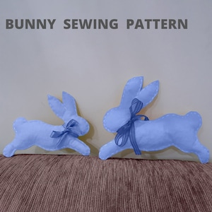 Bunny sewing pattern, stuffed animal sewing pattern