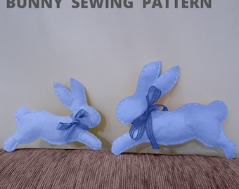Patrón de costura de conejito, patrón de costura de animal de peluche