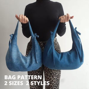 Borsa a mezzaluna con modelli in 2 misure / PDF stampabile da scaricare / Con tutorial video su Youtube
