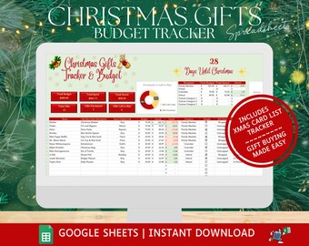 Christmas Gifts Budget Tracker | Christmas Planner | Downloadable Budget Template | Money Tracker | Google Sheets