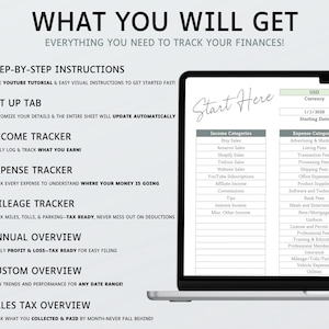1099 Self-Employed Bookkeeping Spreadsheet | Income and Expense Tracker | Profit and Loss | Excel | Google Sheets | Accounting | Tax Tracker image 2