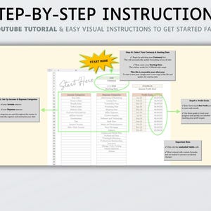 1099 Self-Employed Bookkeeping Spreadsheet | Income and Expense Tracker | Profit and Loss | Excel | Google Sheets | Accounting | Tax Tracker image 3