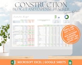 Construction Budget Tracker: Real Estate Accounting Profit and Loss Template Excel & Google Sheets Digital Download