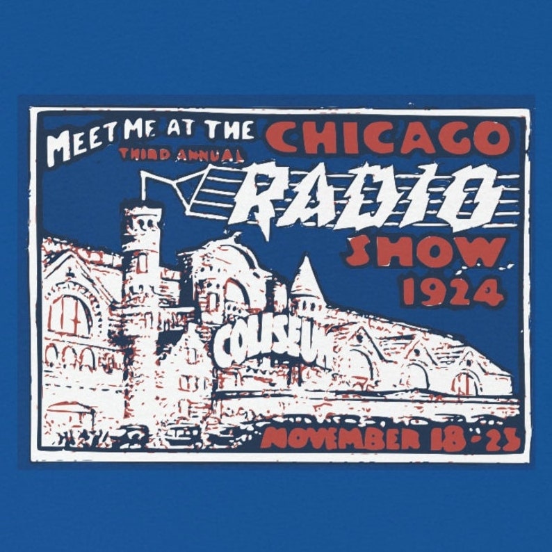 1924 Chicago Radio Show T-Shirt / Antique Radio Tee / Vintage Radio Shirt / Coliseum